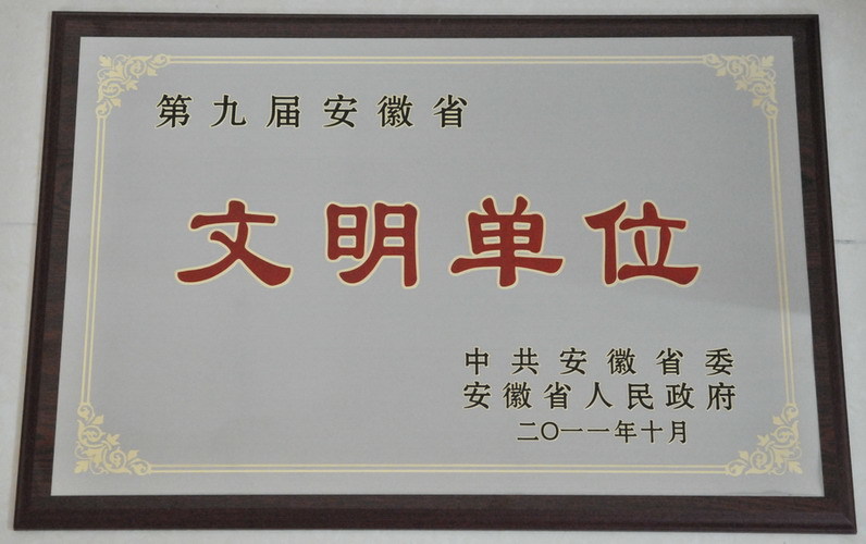 2011 第九屆安徽省文(wén)明(míng)單位